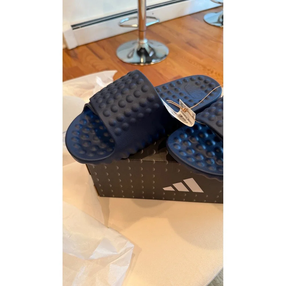 Adidas Adissage 360REC Navy Blue Massage‎ Slides Mens 9 Womens 10 Sandals NIB